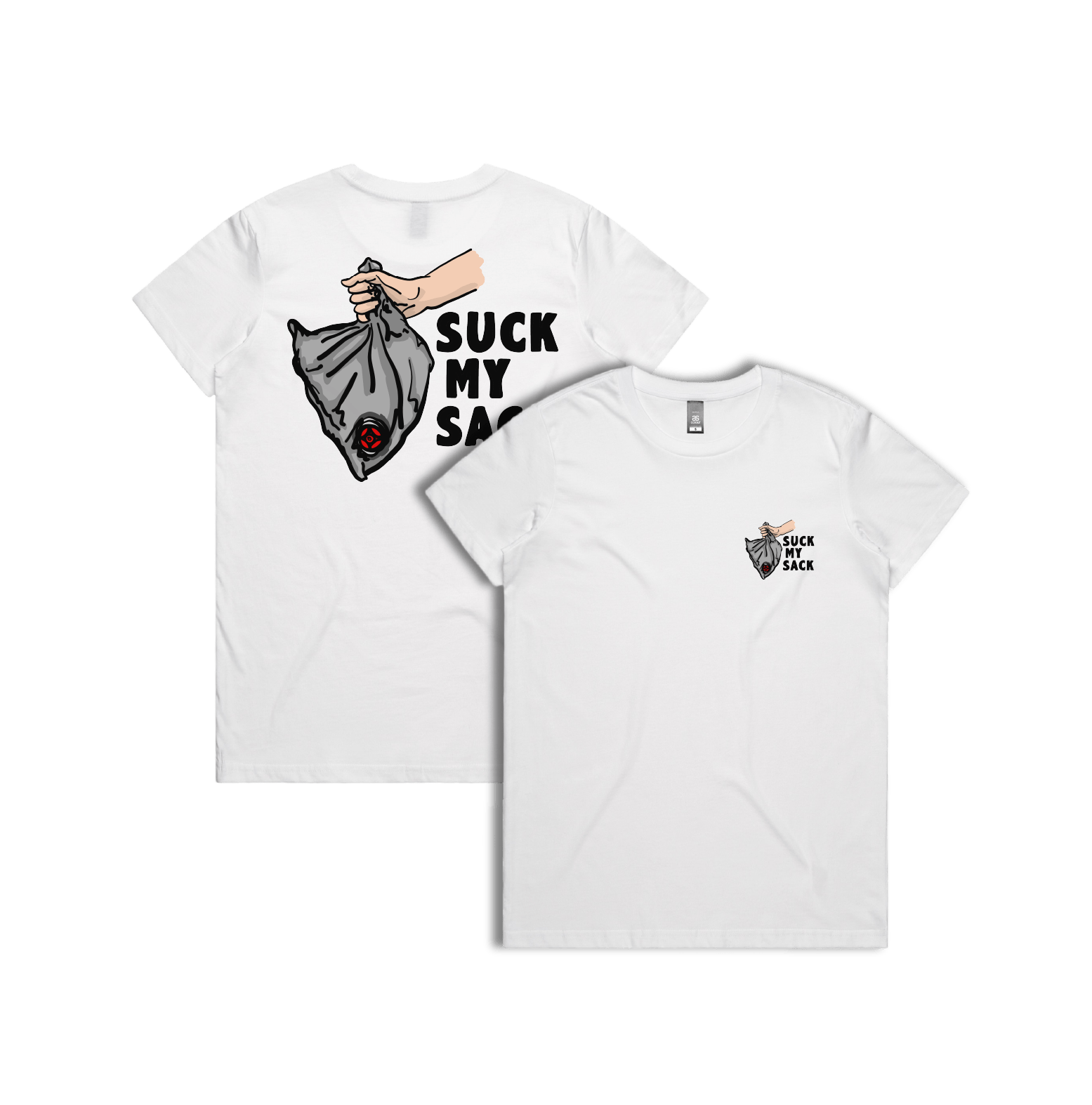 XS / White / Small Front & Large Back Design Goon Sack 🍷 - Women's T Shirt