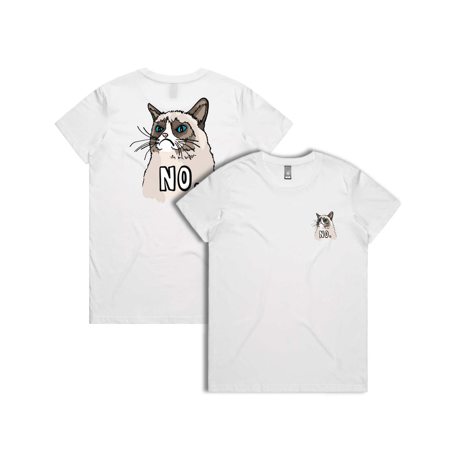 XS / White / Small Front & Large Back Design Grumpy Cat! ๐พ - Women's T Shirt