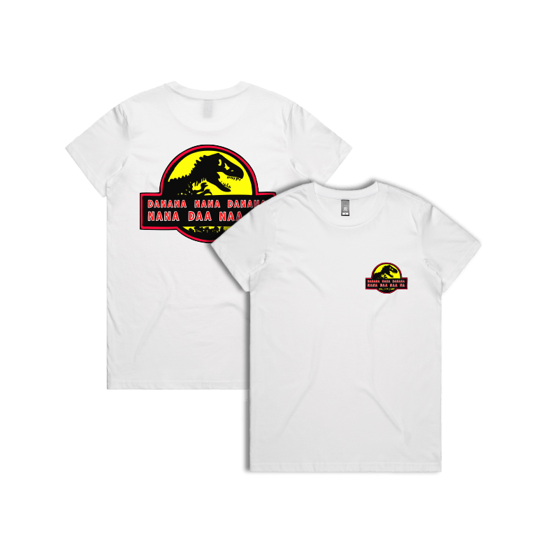 XS / White / Small Front & Large Back Design Jurassic Park Theme ๐ฆ - Women's T Shirt