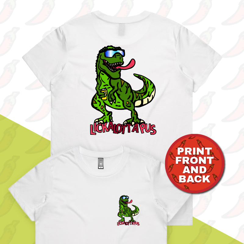 XS / White / Small Front & Large Back Design Lickalottapus ๐ฆ๐
- Women's T Shirt