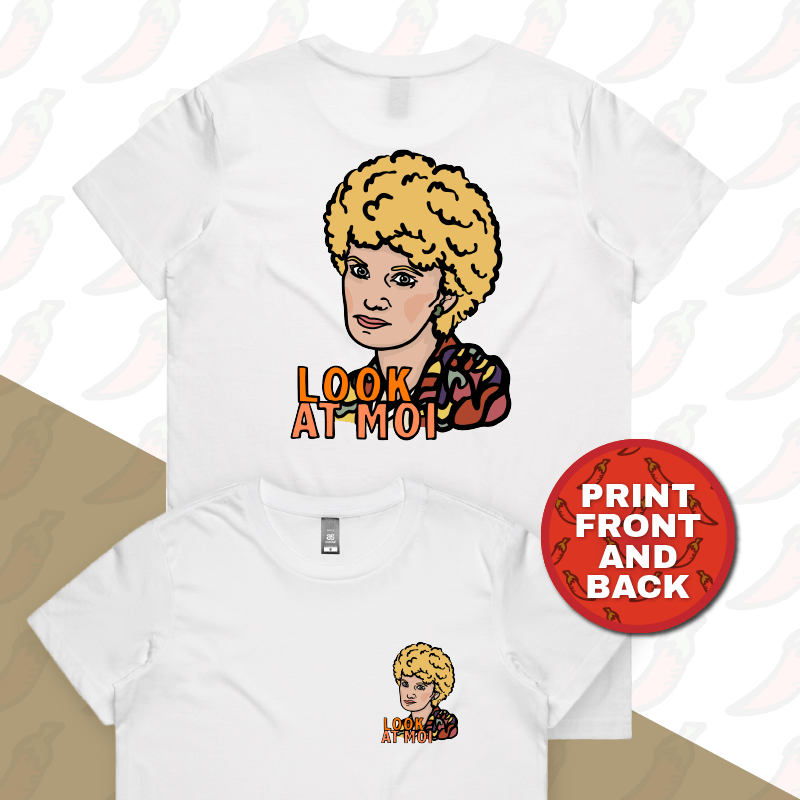 XS / White / Small Front & Large Back Design Look At Moi ๐๏ธ๐๏ธ - Women's T Shirt