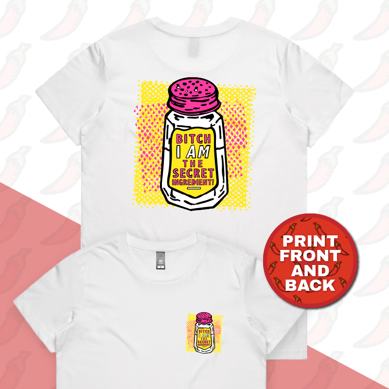 XS / White / Small Front & Large Back Design Secret Ingredient ๐ง โ Women's T Shirt