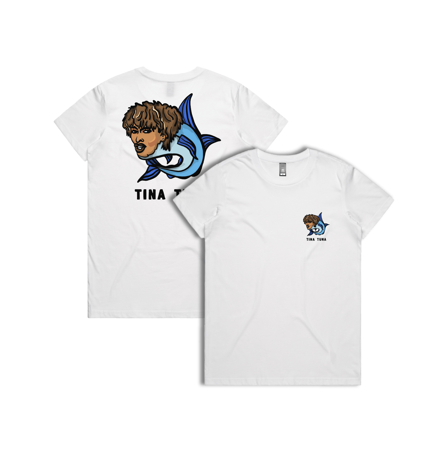 XS / White / Small Front & Large Back Design Tina Tuna ๐ - Women's T Shirt