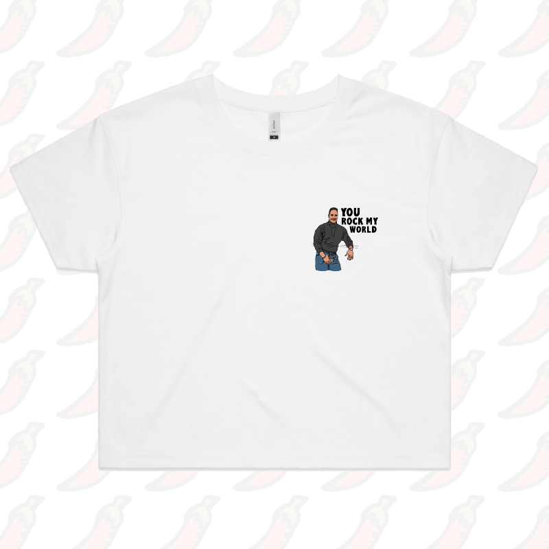 XS / White U Rock My World 👨🏾- Women's Crop Top
