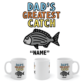 1 Name Dad's Greatest Catch 🎣- Personalised Coffee Mug