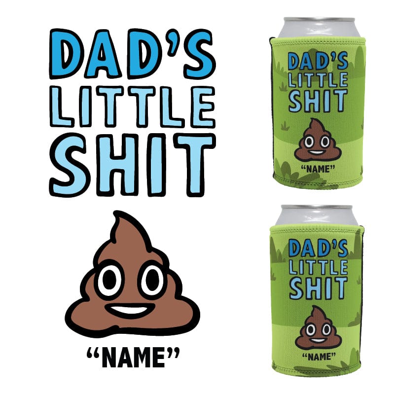 1 Name / Dad's Little Shits Dad's Little 💩's - Personalised Stubby Holder