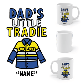 1 Name Dad's Little Tradies🚧 - Personalised Coffee Mug