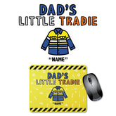 1 Name Dad's Little Tradies🚧 - Personalised Mouse Pad