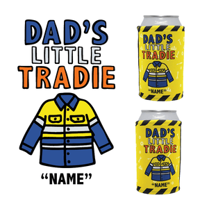 1 Name Dad's Little Tradies🚧 - Personalised Stubby Holder