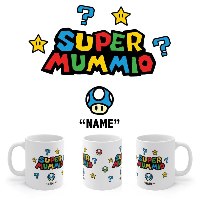 1 Name Super Mummio ⭐🍄 - Personalised Coffee Mug