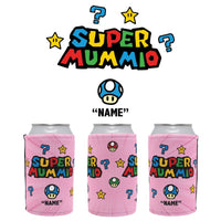 1 Name Super Mummio ⭐🍄 - Personalised Stubby Holder