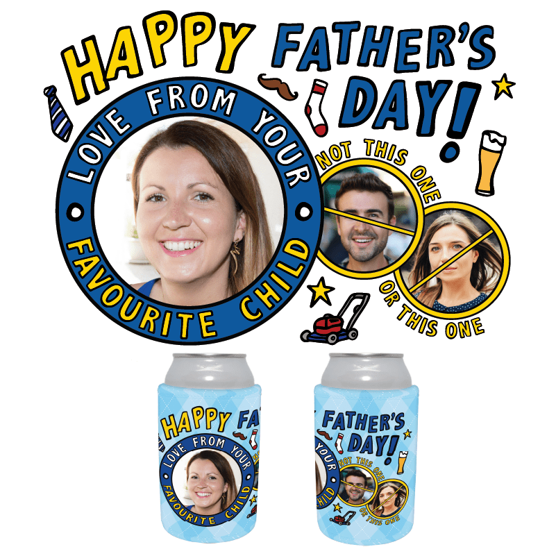 2 Siblings Favourite Child Father's Day 🏆 - Personalised Stubby Holder