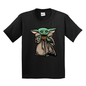 2T / Black / Large Front Design Baby Yoda 👶 - Toddler T Shirt