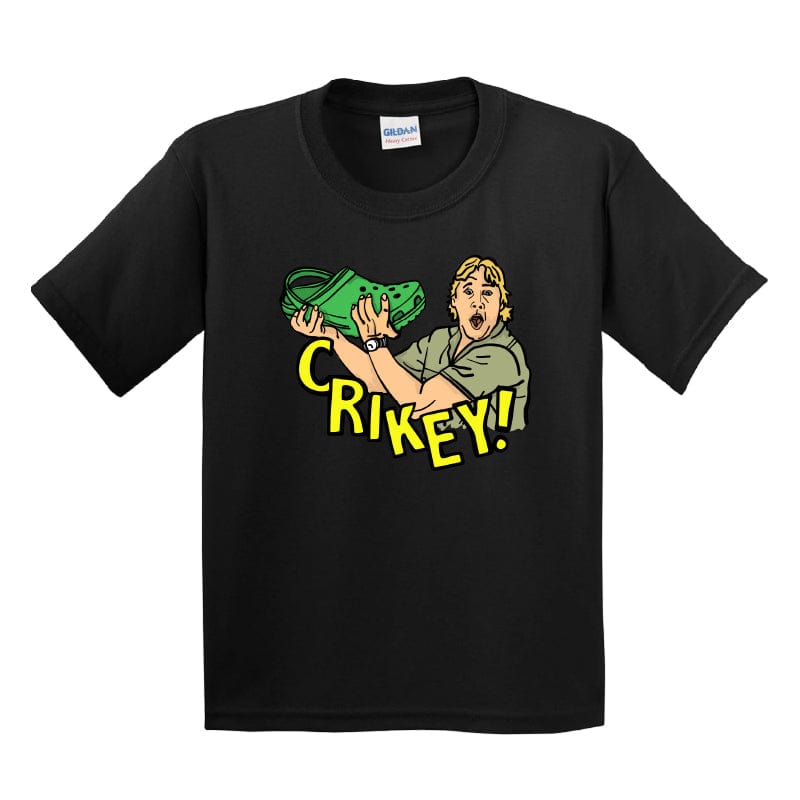 2T / Black / Large Front Design Crikey! Croc Hunter 🐊 - Toddler T Shirt