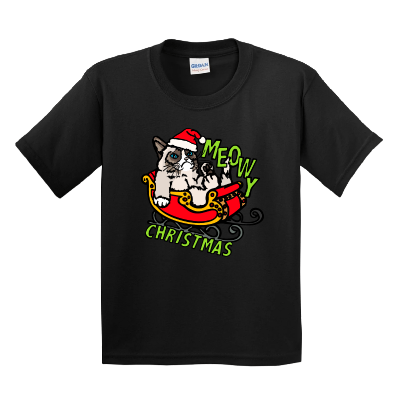 2T / Black / Large Front Design Grumpy Cat Christmas 😾🎄- Toddler T Shirt