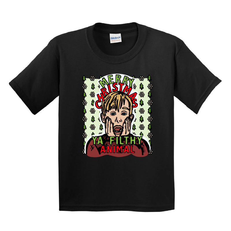 2T / Black / Large Front Design Home Alone Christmas 🏠🎅 - Toddler T Shirt