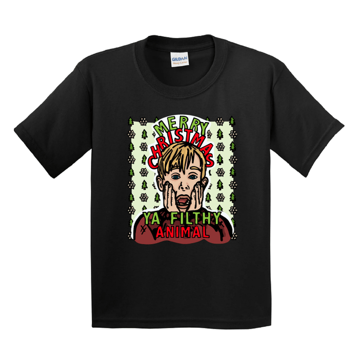 2T / Black / Large Front Design Home Alone Christmas 🏠🎅 - Toddler T Shirt