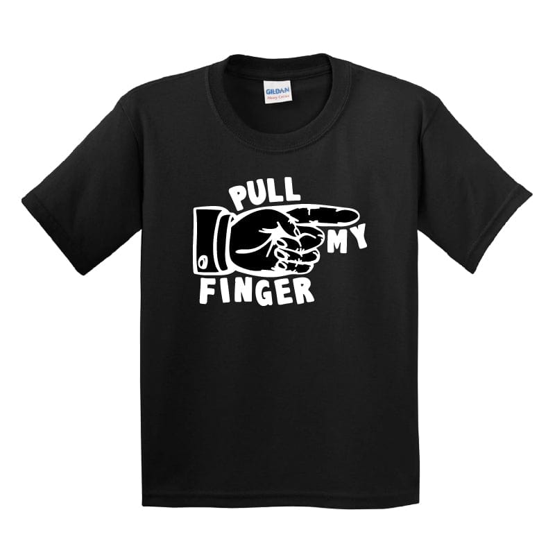 2T / Black / Large Front Design Pull My Finger 👉 - Toddler T Shirt