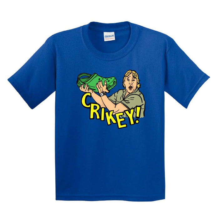 2T / Blue / Large Front Design Crikey! Croc Hunter 🐊 - Toddler T Shirt