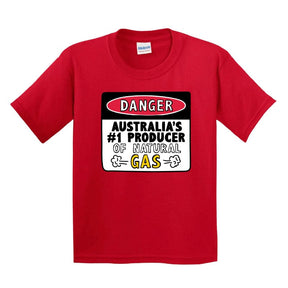 2T / Red / Large Front Design Australian Gas Producer 💨 - Toddler T Shirt