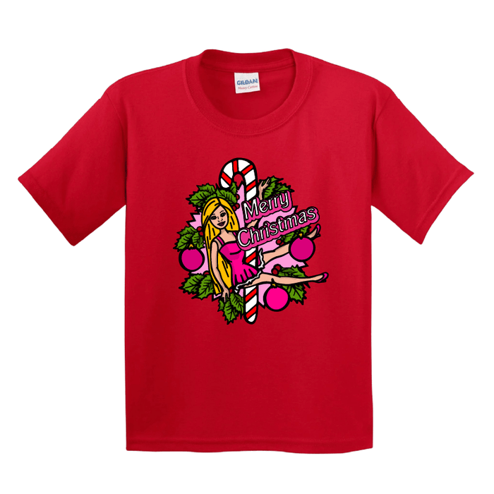 2T / Red / Large Front Design Barbee Christmas 👠🎄 - Toddler T Shirt