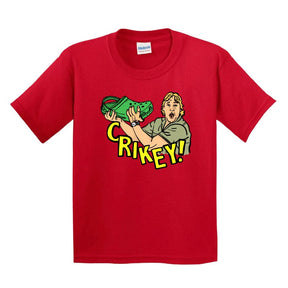 2T / Red / Large Front Design Crikey! Croc Hunter 🐊 - Toddler T Shirt