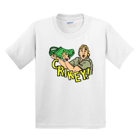 2T / White / Large Front Design Crikey! Croc Hunter 🐊 - Toddler T Shirt