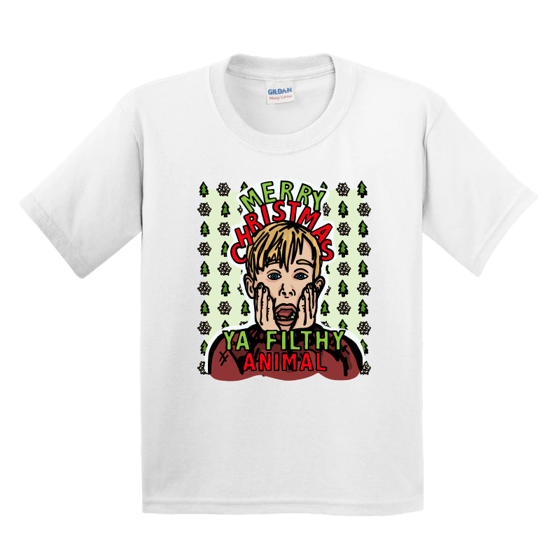 2T / White / Large Front Design Home Alone Christmas 🏠🎅 - Toddler T Shirt