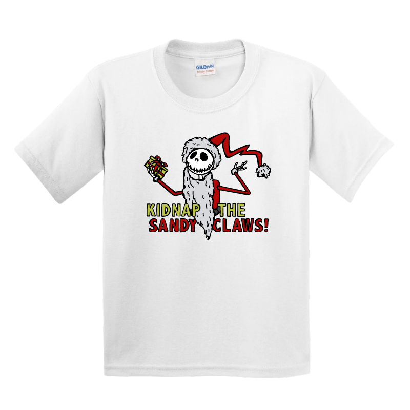 2T / White / Large Front Design Kidnap the Sandy Claws 💀🎅 - Toddler T Shirt