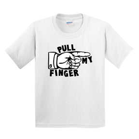 2T / White / Large Front Design Pull My Finger 👉 - Toddler T Shirt
