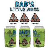 3 Name's / Dad's Little Shits Dad's Little 💩's - Personalised Stubby Holder