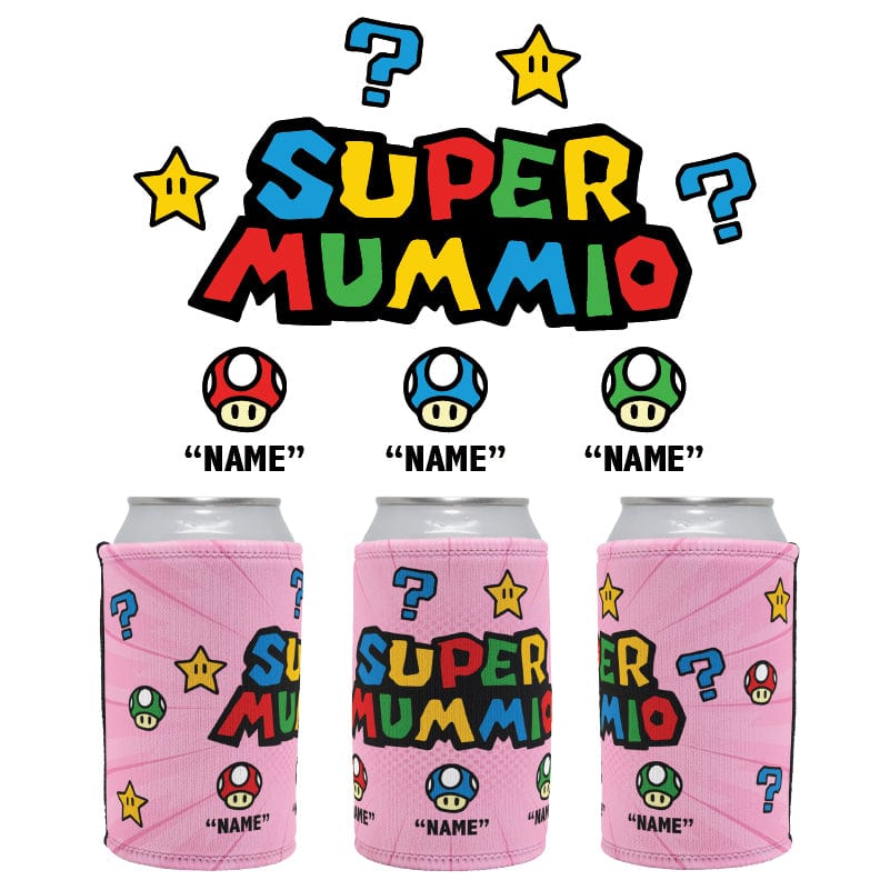 3 Names Super Mummio ⭐🍄 - Personalised Stubby Holder