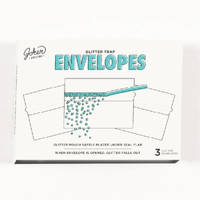 3 Pack Glitter Trap Envelopes White ✨ - Joker Greeting Prank