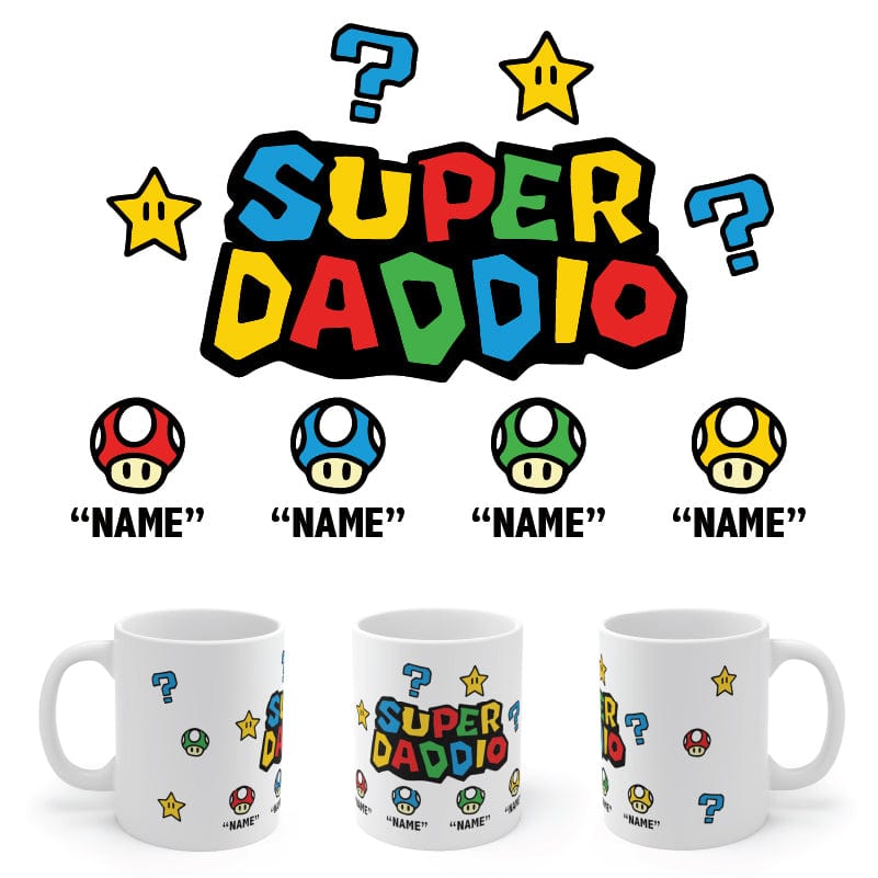 Super Daddio ⭐🍄 - Personalised Coffee Mug