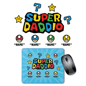 4 Names Super Daddio ⭐🍄 - Personalised Mouse Pad