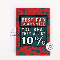 Best Dad Guarantee 🔨 - Joker Greeting Prank Card (Pull Surprise Glitter + Stickers + Sound)