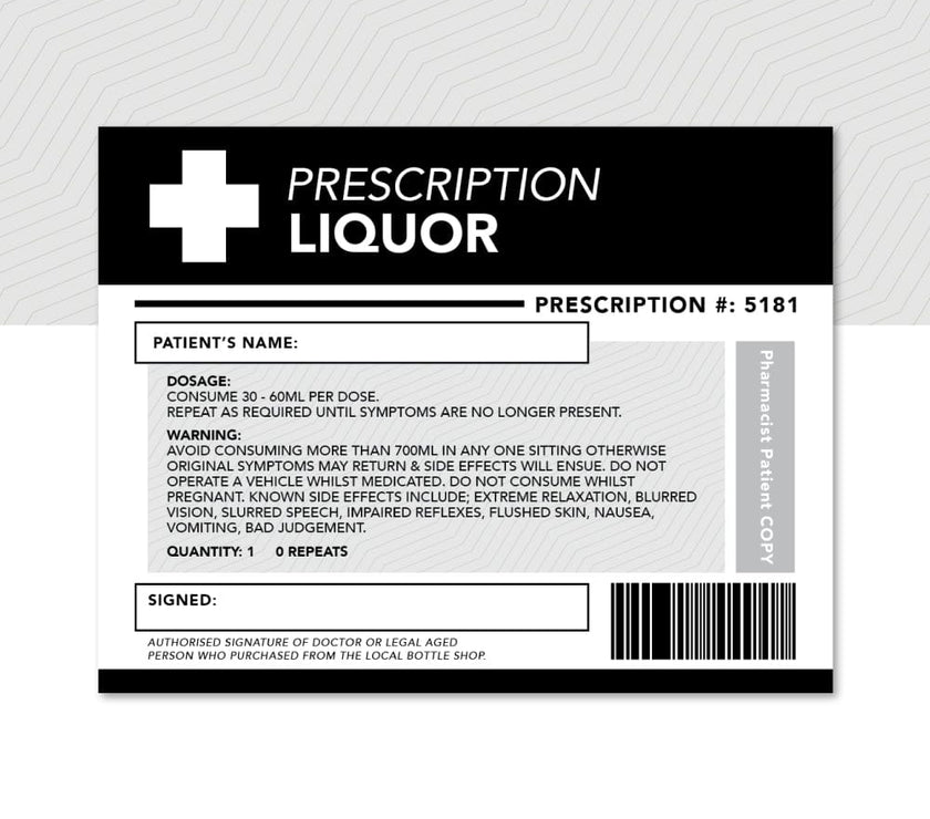 Prescription Liquor Bottle Labels 🥃 - Sticker