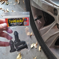 Black Rooster Shaped Valve Stem Cap 🐓🧢 - TyreCockz Prank (4 Pack!)