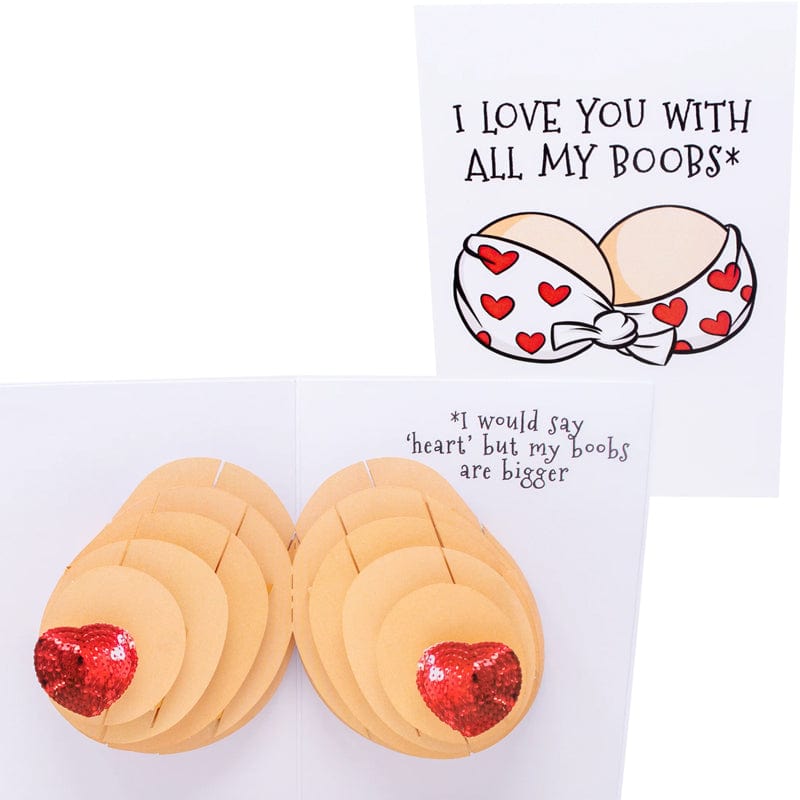 Boob Love 🩷🍒- 3D Inappropriate Greeting Card