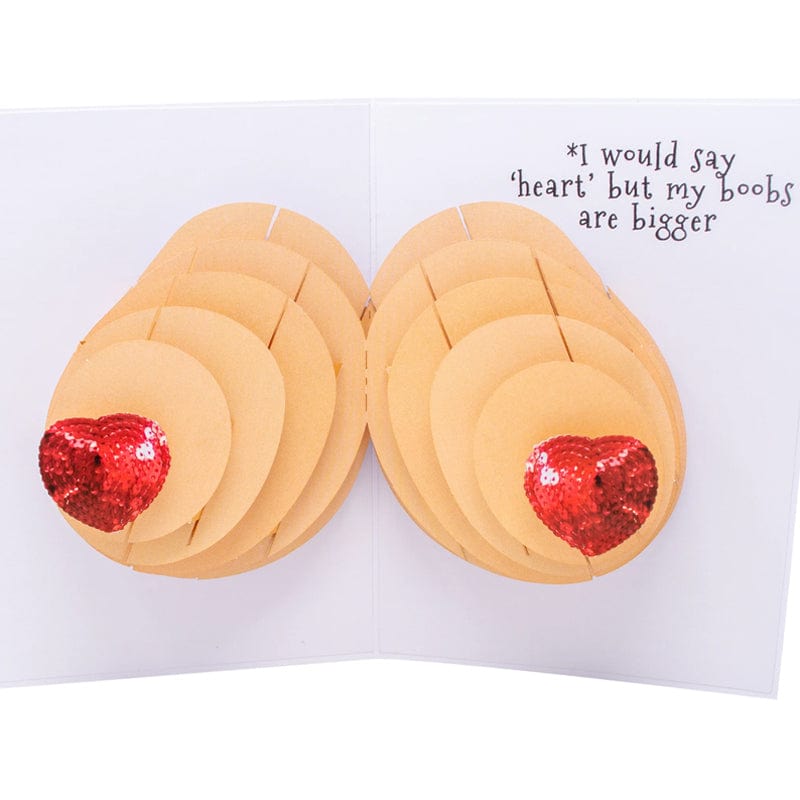 Boob Love 🩷🍒- 3D Inappropriate Greeting Card