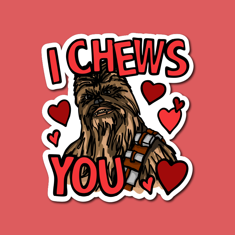 Chewie Love 💈🌹 – Sticker