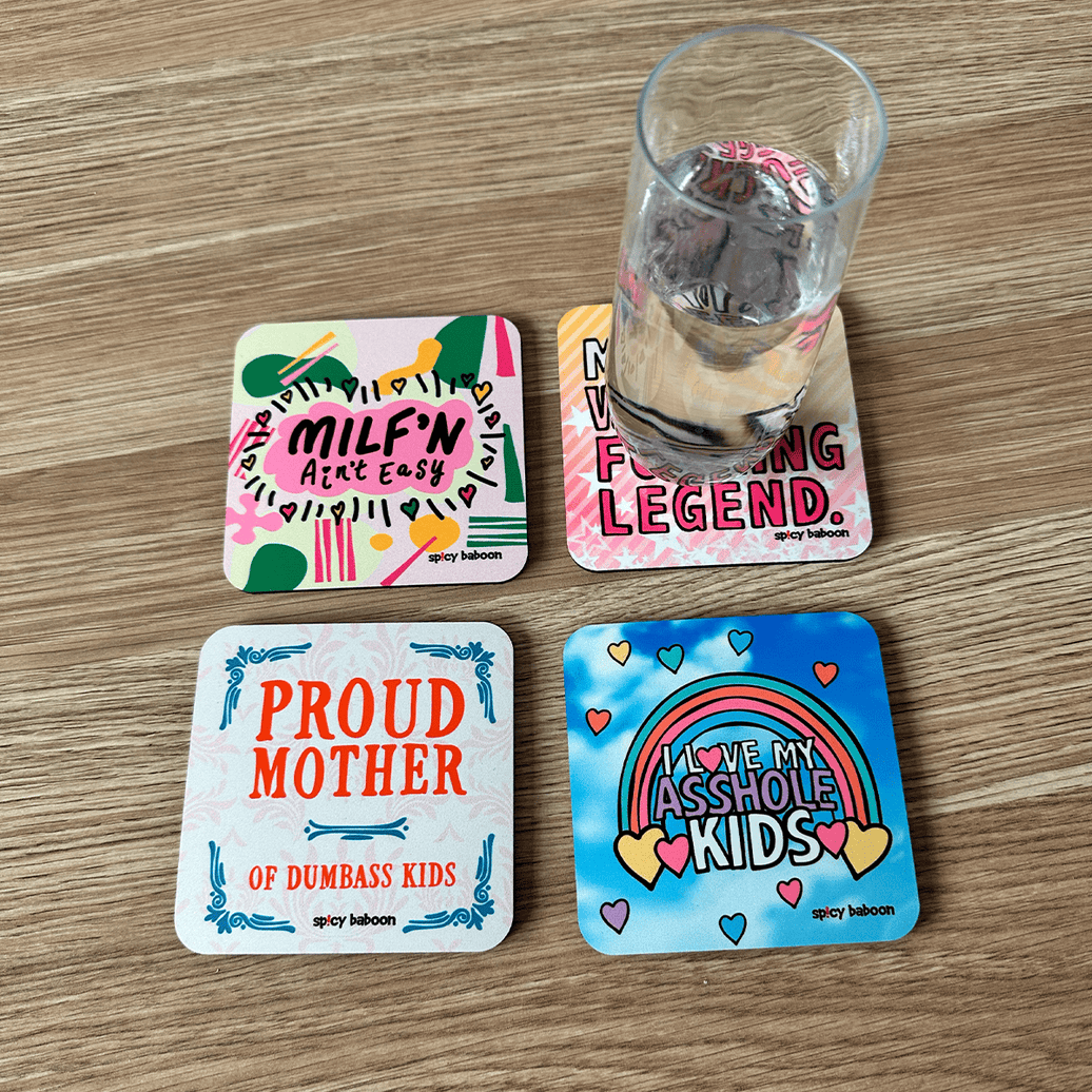 Cork-Base + Hard Surface Best Mum (4-pack) - Coaster Set