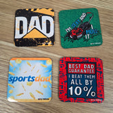 Cork-Base + Hard Surface Dad Set (4-Pack) - Coaster Set 🧔‍♂️🍻