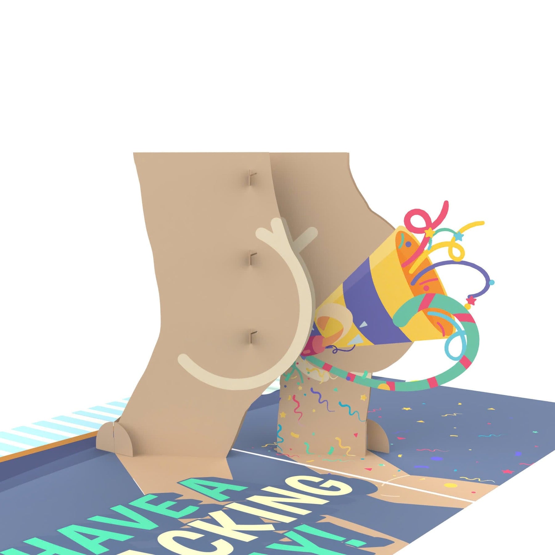 Cracking Birthday 🍑🎉 - 3D Inappropriate Greeting Card