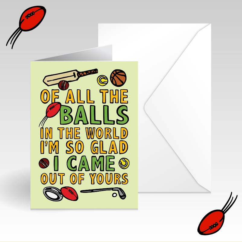 Dad's Balls 🏈⚽ – Father's Day Card