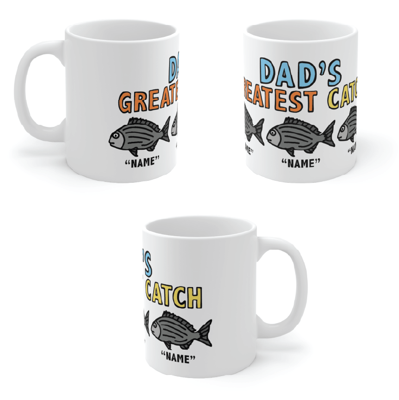 Dad's Greatest Catch 🎣- Personalised Coffee Mug