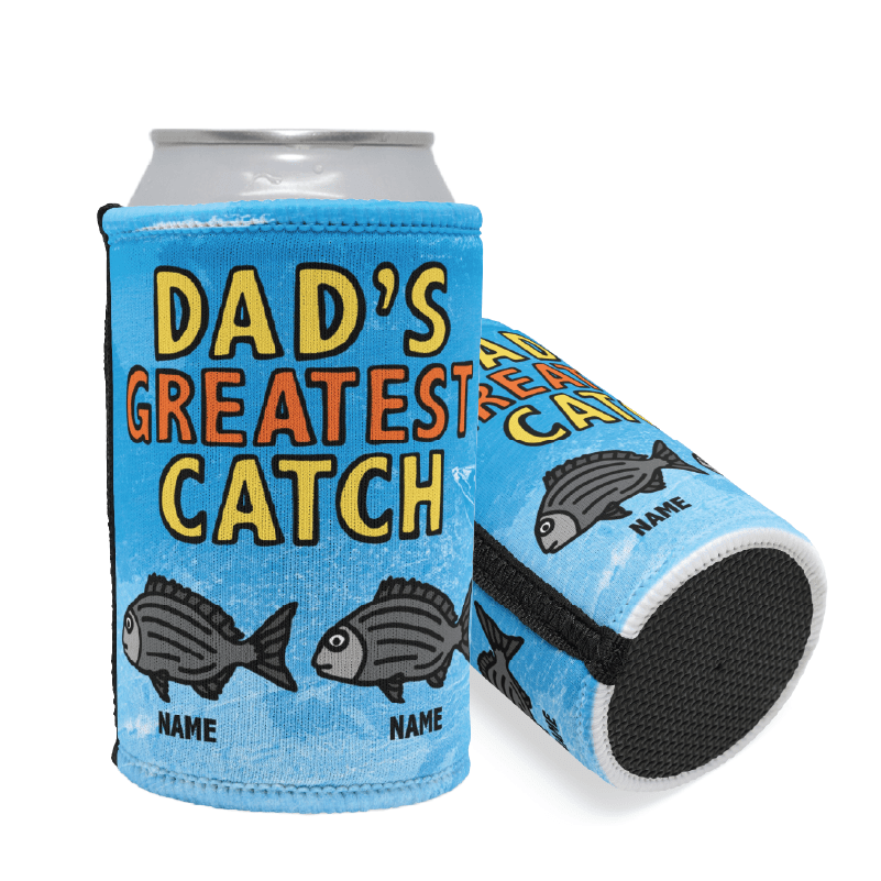 Dad's Greatest Catch 🎣- Personalised Stubby Holder