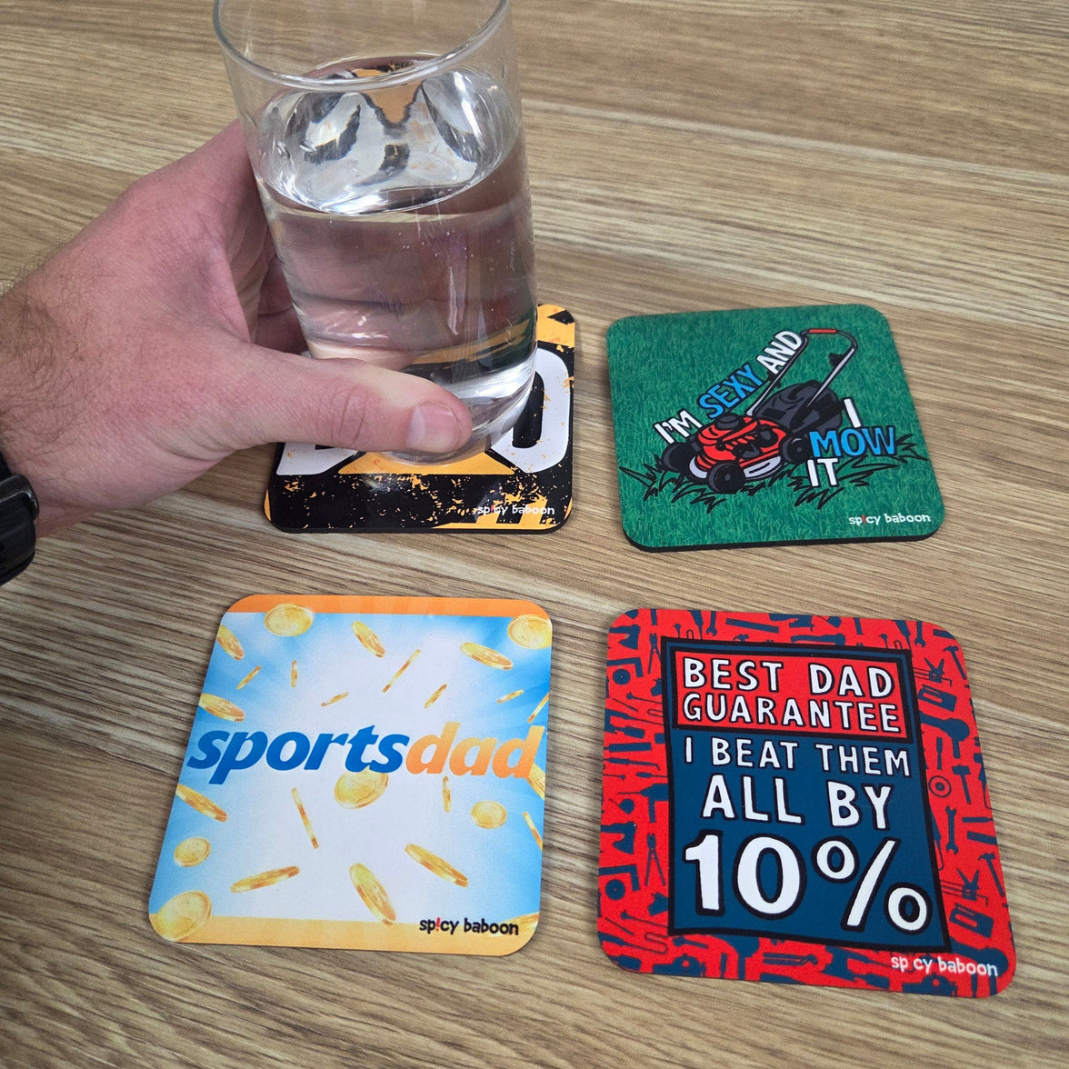 Dad Set (4-Pack) - Coaster Set 🧔‍♂️🍻
