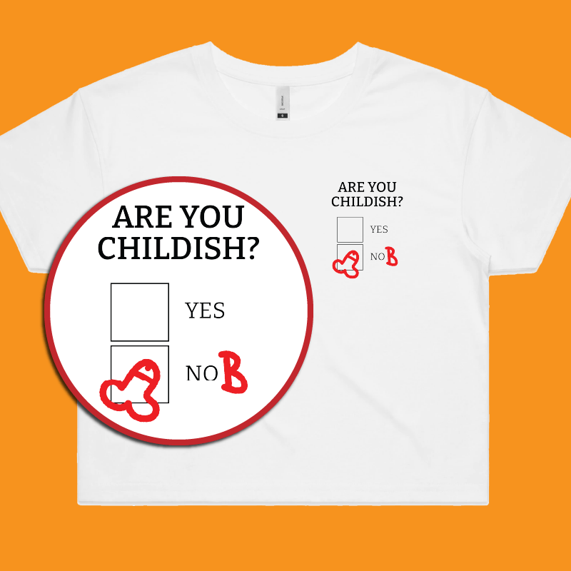 Definitely Not Childish 📋🖕 - Women's Crop Top