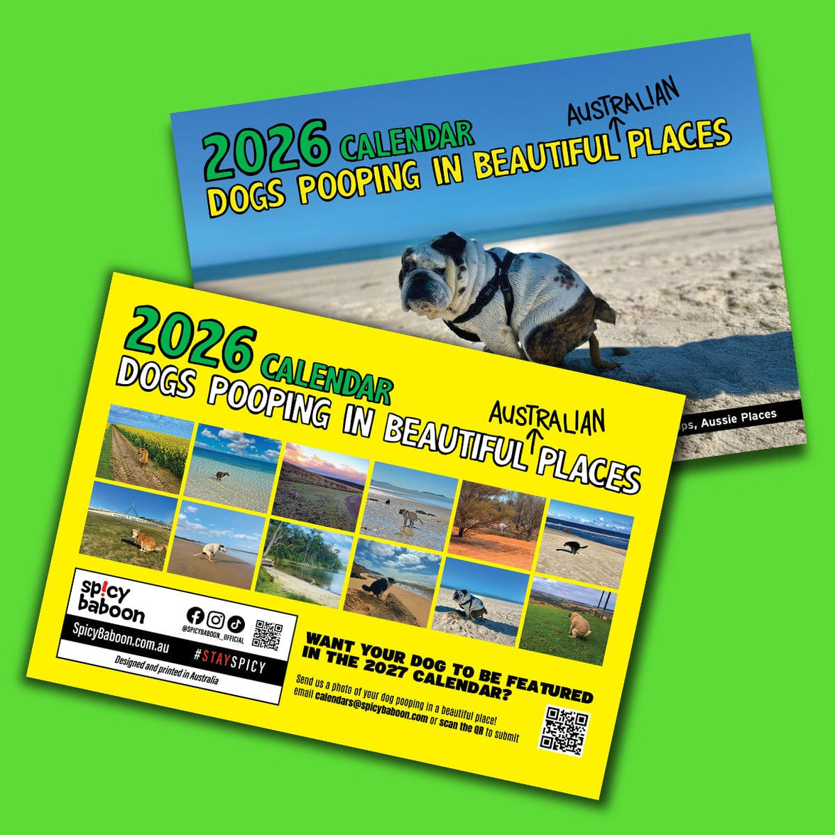 Dogs Pooping in Beautiful 'Australian' Places 💩🐶 - 2025 Calendar